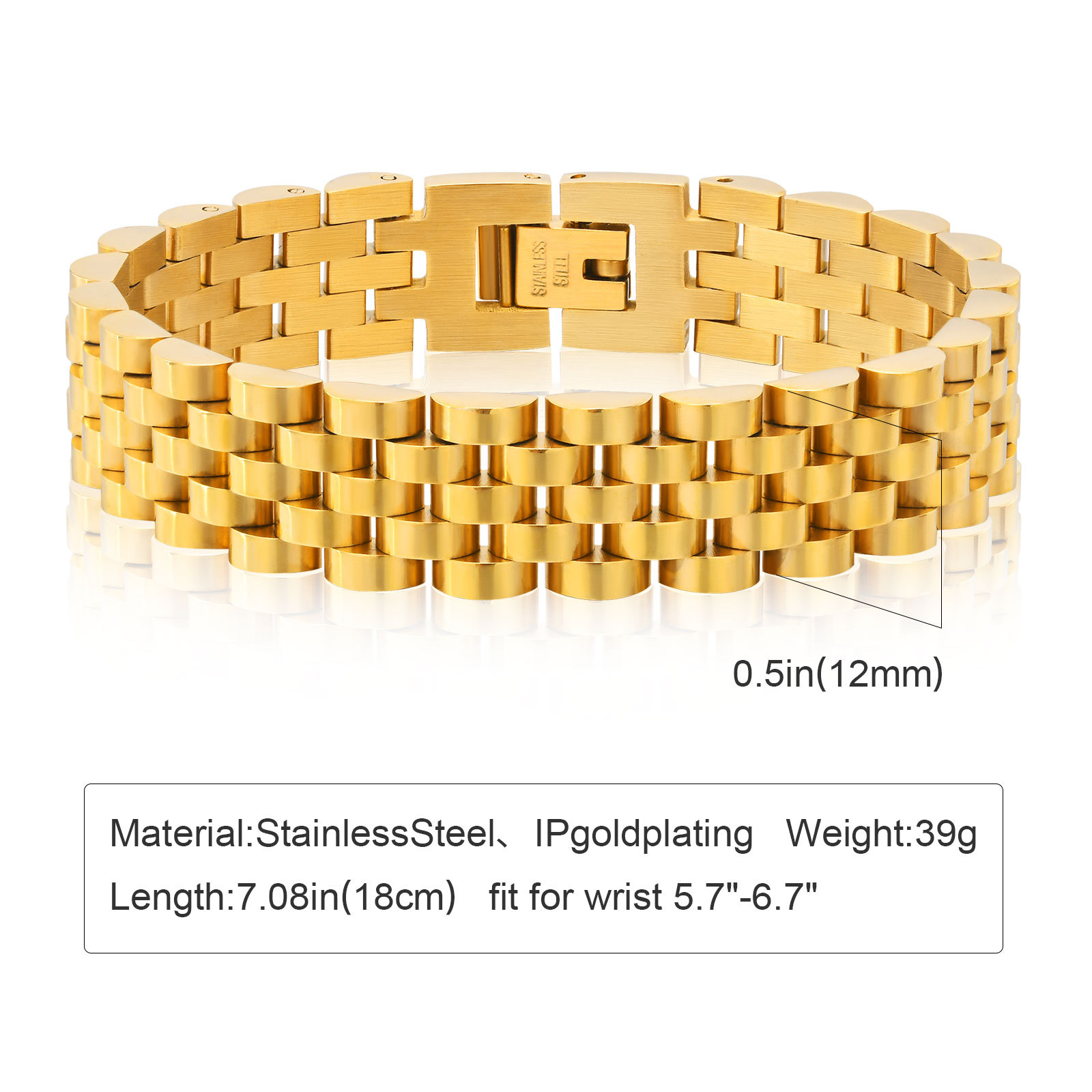Huanmu Accessories Stainless Steel Watchband Bracelet Couple Watch Chain Titanium Steel Accessories Hand Jewelry