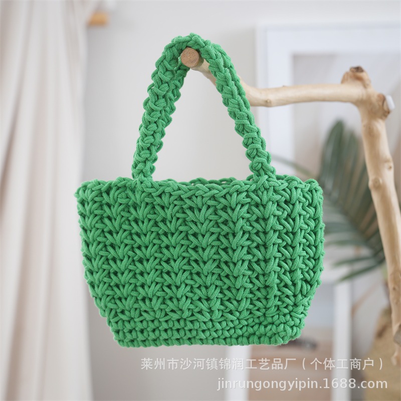 Summer popular crochet handbag, new woven basket bag, mobile phone bag, mini handbag