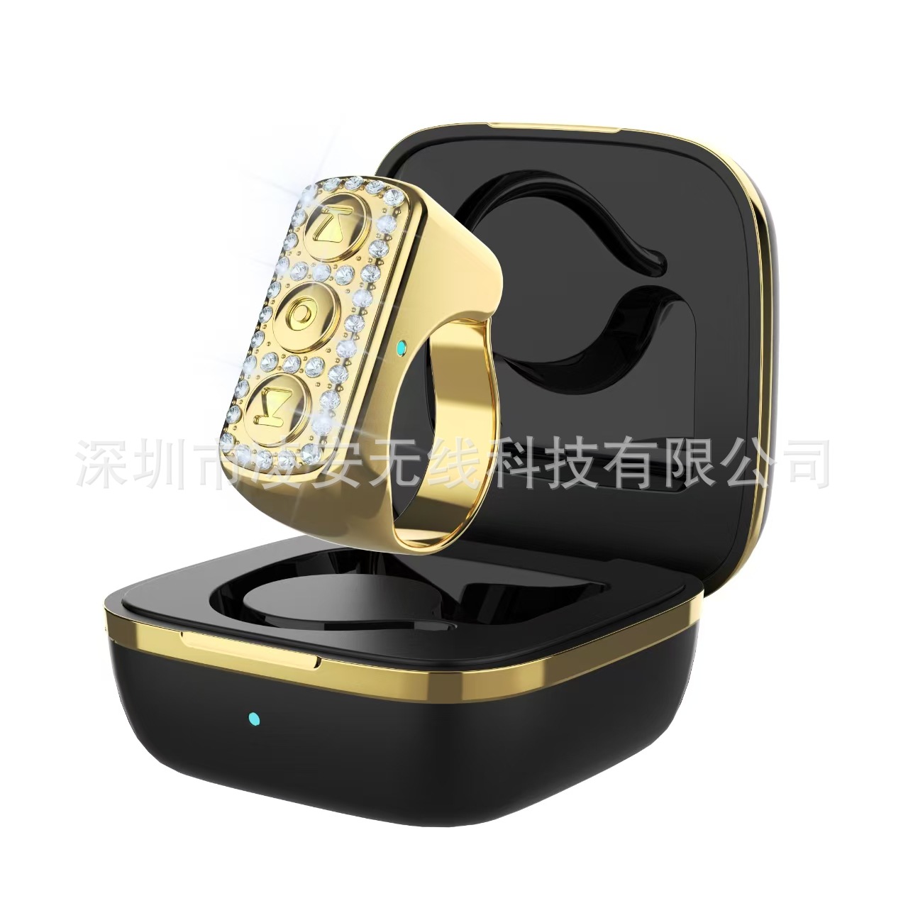 TikTok phone Bluetooth video page turner photo video remote control smart diamond inlaid ring finger ring