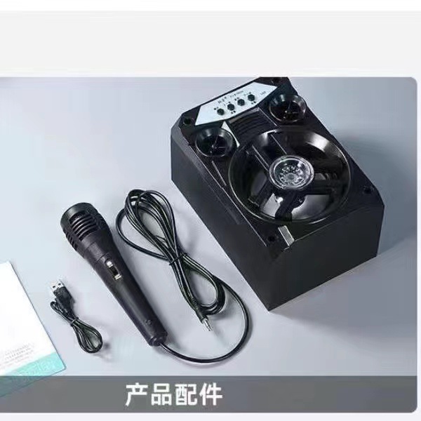 Outdoor Portable Bluetooth Speaker, Wooden Handle, TF Card, Square Dance Audio B18, Wireless Microphone Bluetooth 5.0