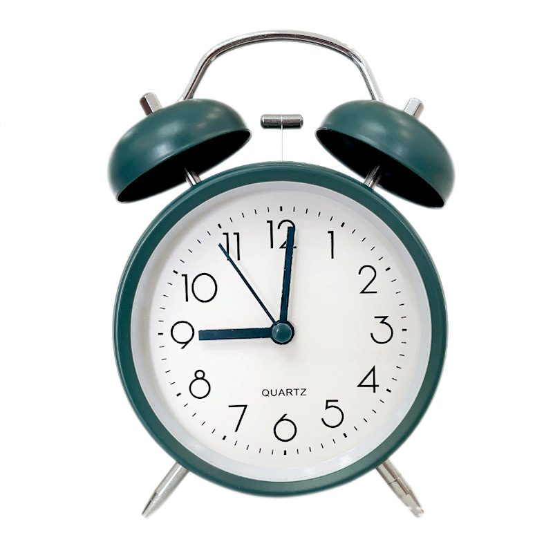 4-inch Metal Bell Alarm Clock Can Add Logo Silent with Light Children Student Clock