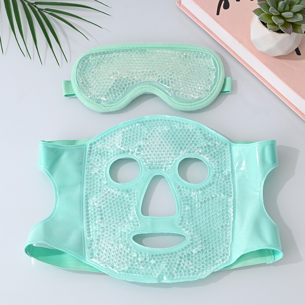 Ice compress mask, ice compress eye mask, ice pack for face, postoperative recovery hot compress, full face cooling, ultra-soft face mask