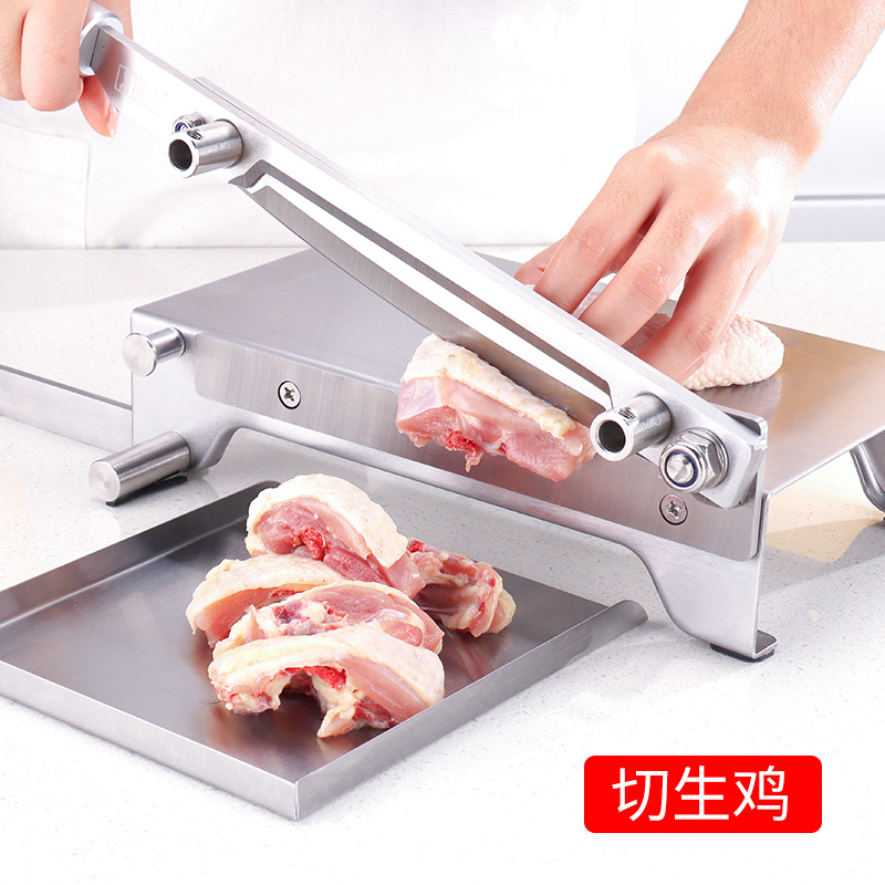 Shandao Stainless Steel Slicing Guillotine, Slicer for Household Cutting Ribs, Chicken, Beef, Mutton Rolls, Chinese Herbal Medicine, Rice Cake