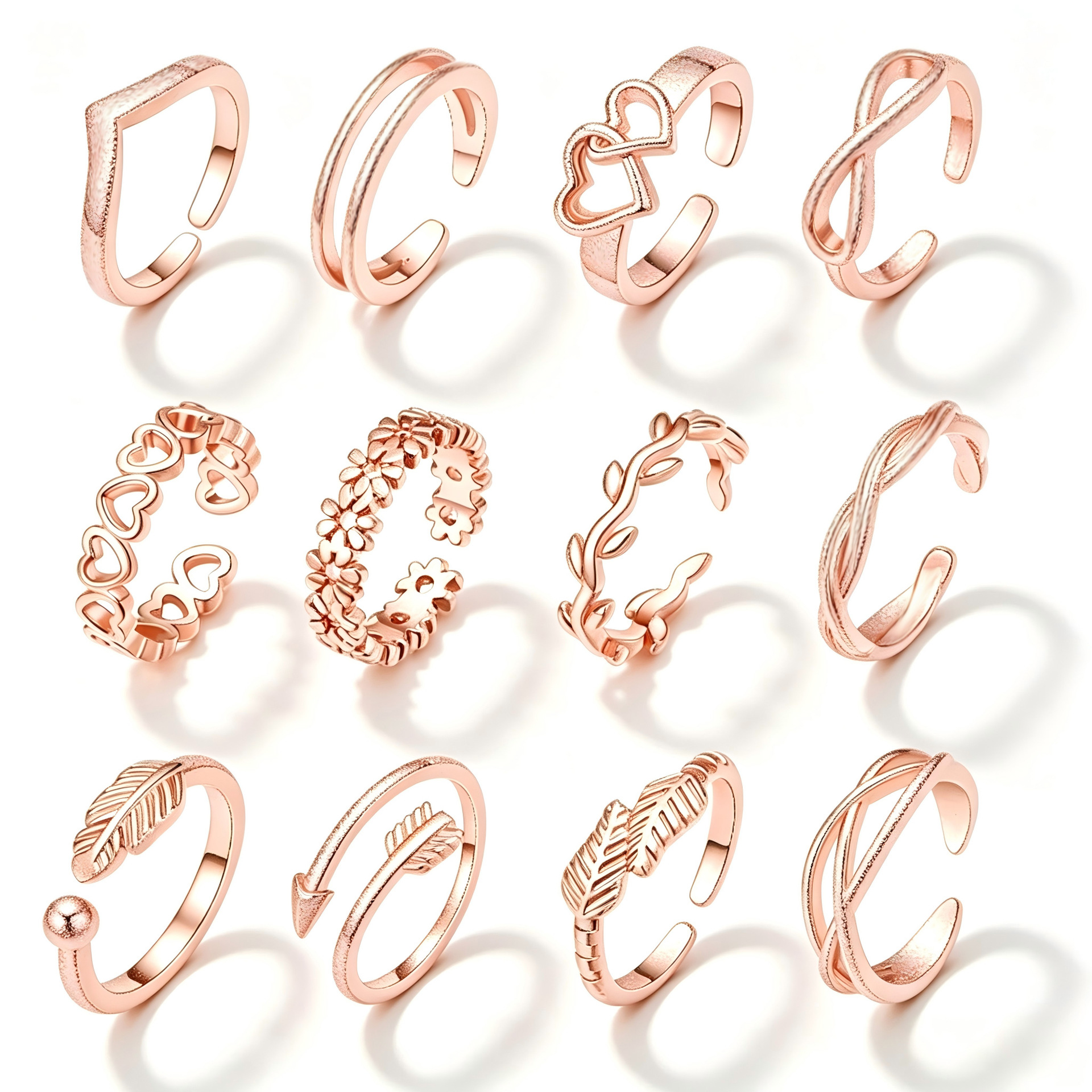 Beach Alloy Toe Ring Adjustable Heart Star Moon Open Accessories