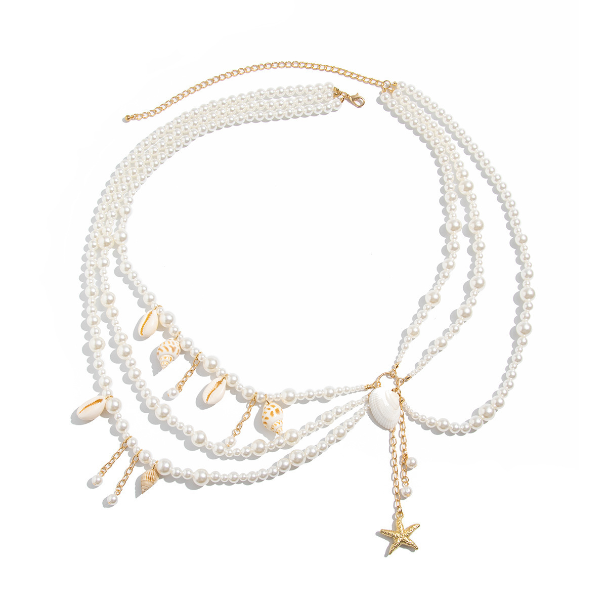 Beach Vacation Conch Shell Pendant Waist Chain Women Sexy Bikini Pearl Scallop Body Chain