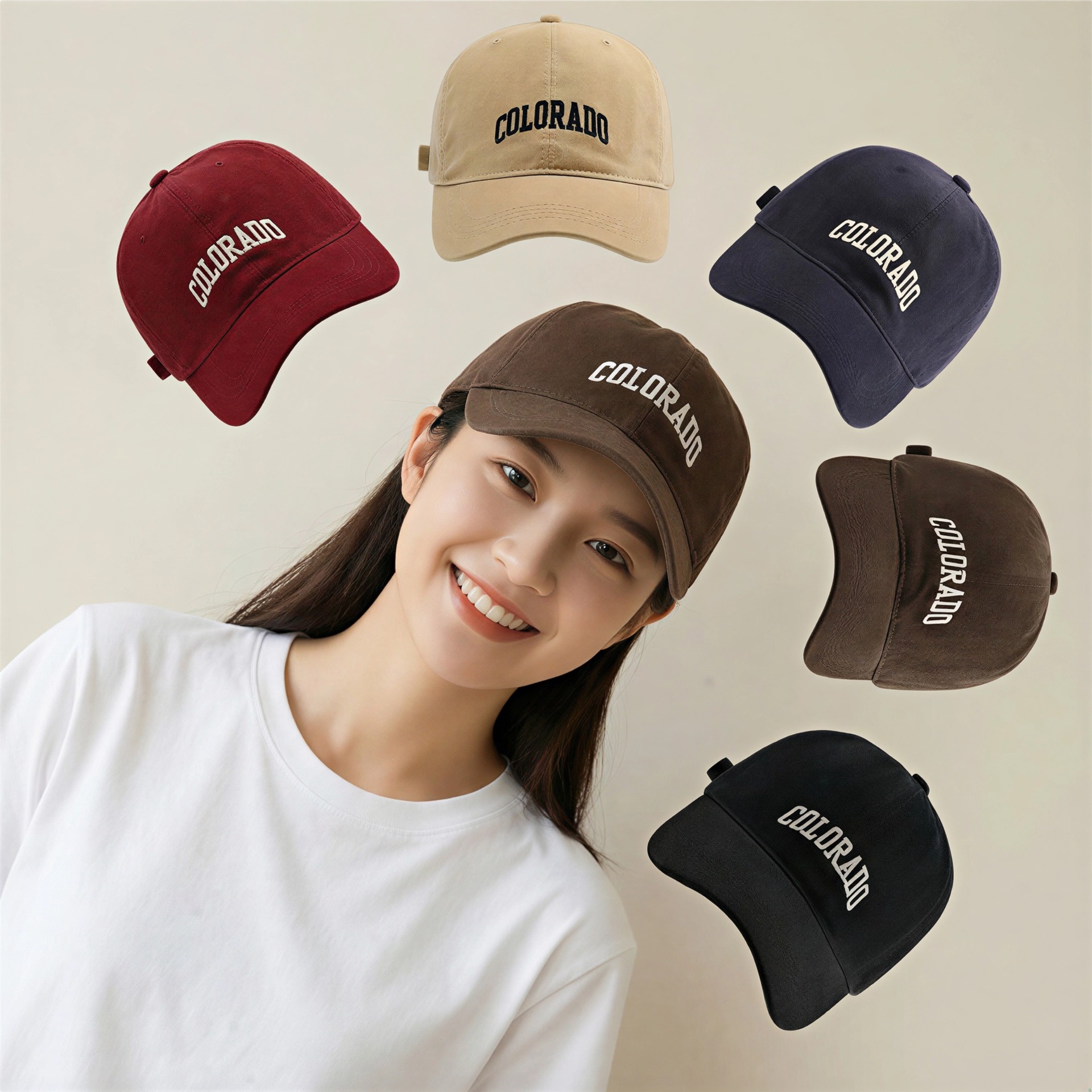 Baseball Cap Men Women Hat Visor Cap Sun Protection Enlarged Widened Brim Face Slimming SMFK