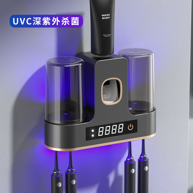 Smart sterilization drying air-drying toothbrush holder no-drill toothbrush storage rack couple toiletries set suction cup