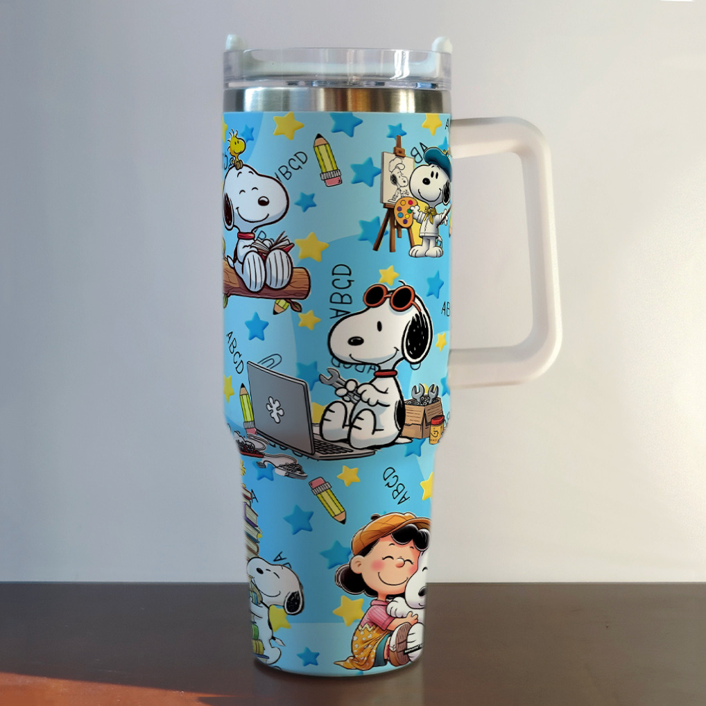Stainless steel thermal cup Tumbler car cup 40OZ Snoopy large capacity car ice霸 cup