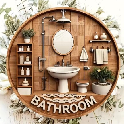 Vintage Round Sign Wooden Hanging Board Wall Decoration Animal Series Welcome Door Hanging Wall Hanging