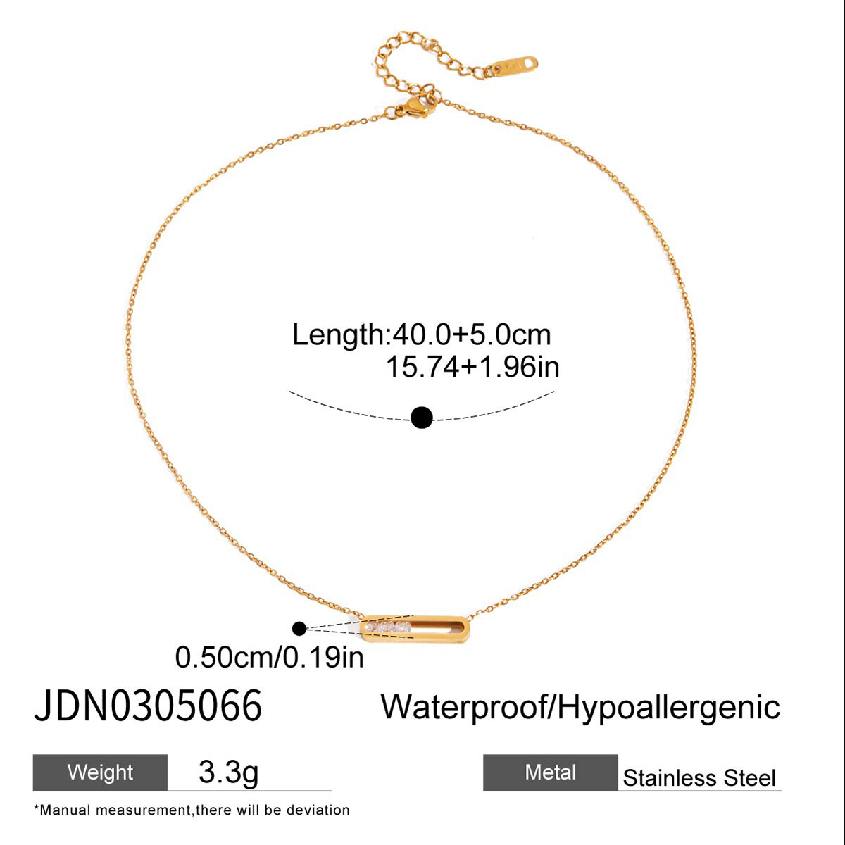 Jieding rhinestone titanium steel necklace collarbone chain stainless steel accessories