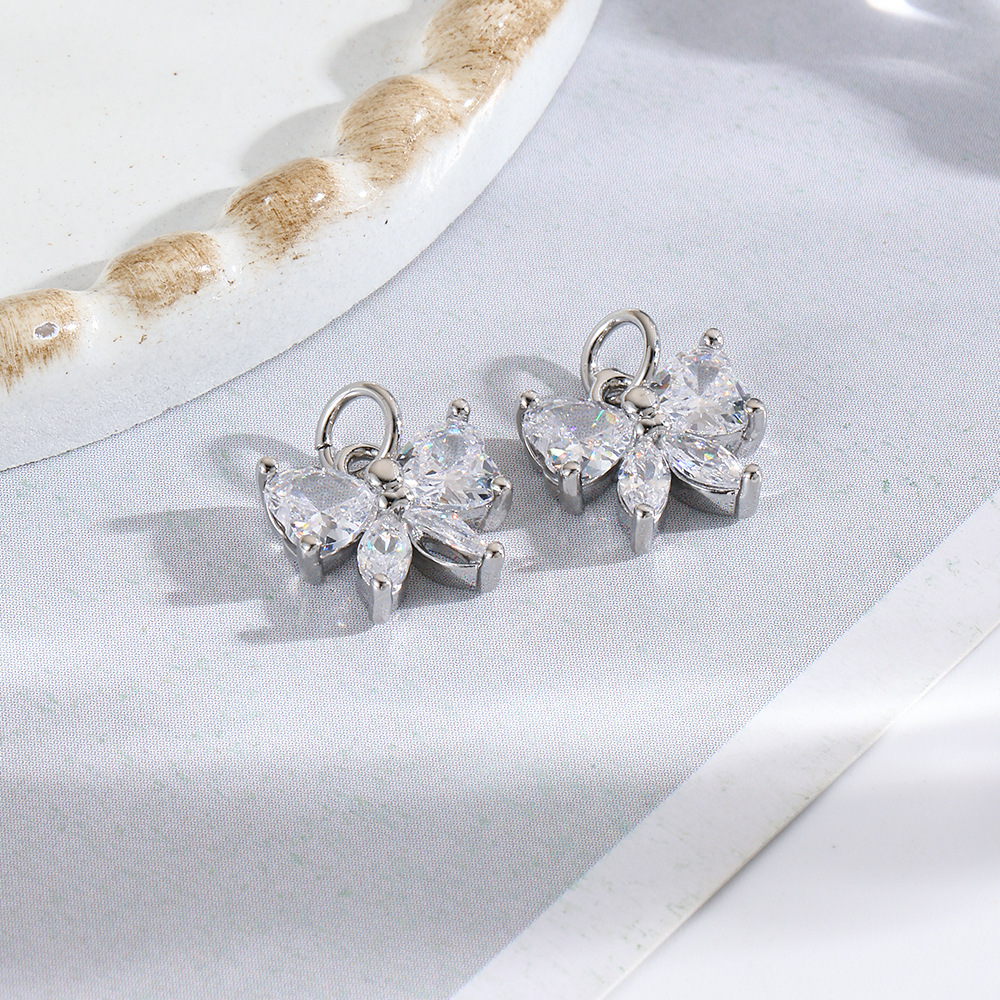 Niche simple set zircon butterfly & bow pendant DIY handmade necklace bracelet earring pendant jewelry accessories materials