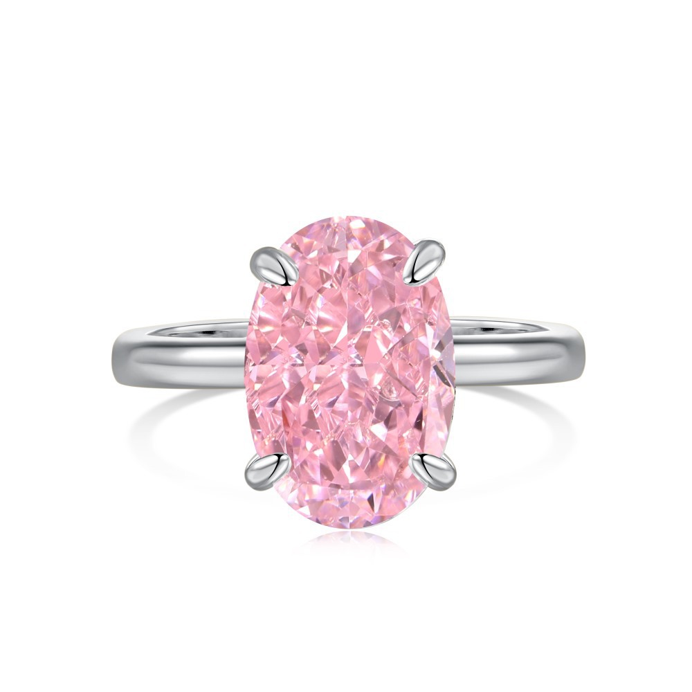 S925 sterling silver ring for women, ice-cut 8A zircon high-carbon diamond ring wholesale
