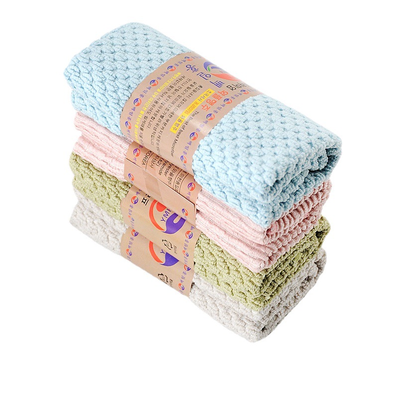 Kitchen Supplies Double-Sided Dishcloth Absorbent Pot and Bowl Cloth Table Cleaning Towel Hand Towel Cleaning Cloth Scouring Cloth