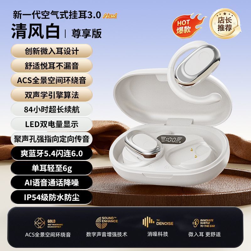 New GT735Y High Sound Quality Bluetooth 5.4 Smart Not In-Ear Comfortable Wear Long Battery Life Wireless Universal