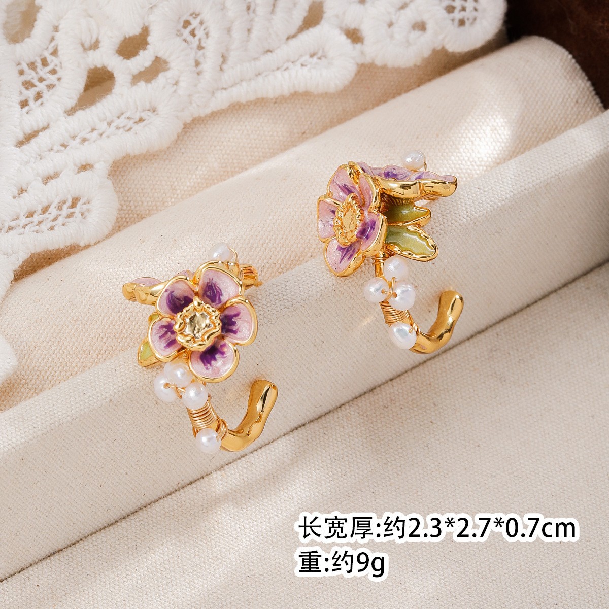 【S925银针+铜镀18K真金+淡水珍珠】：NL10335E-PP