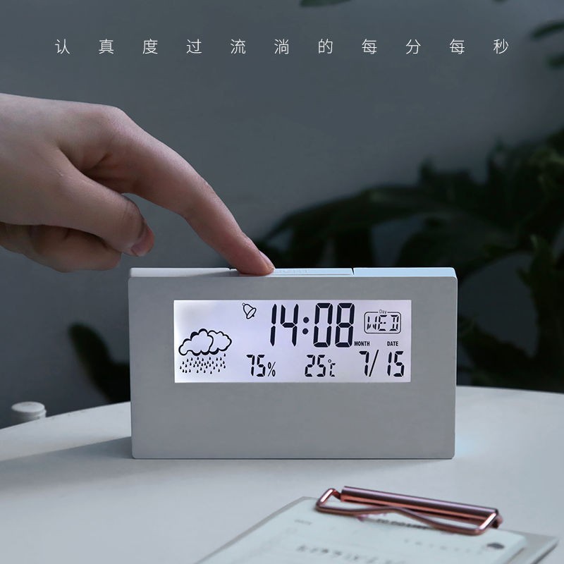 Desktop electronic alarm clock weather display alarm clock alarm clock student special with light student alarm clock with voice alarm clock