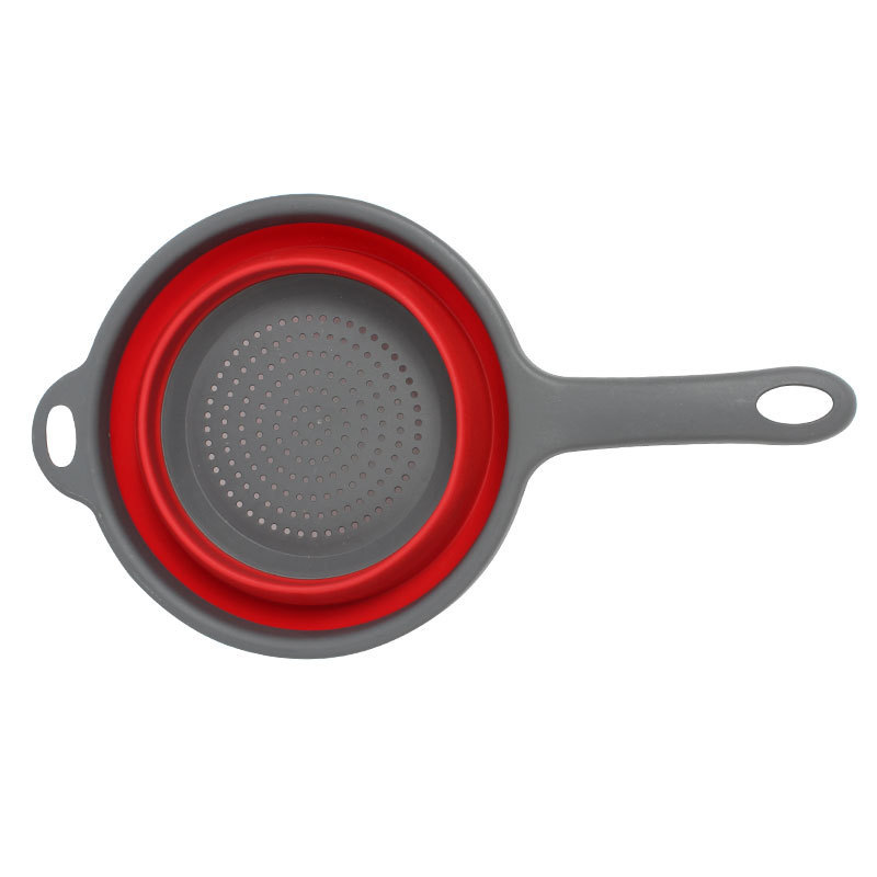 Silicone Foldable Colander Basket Round Folding Drain Basket Kitchen Tool Easy to Store Set Household Basket