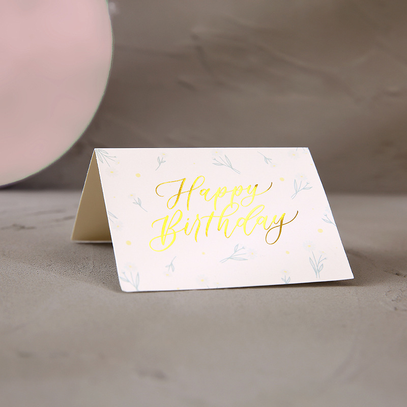 Gold foil greeting card birthday gift card flower shop gift card blessing greeting card