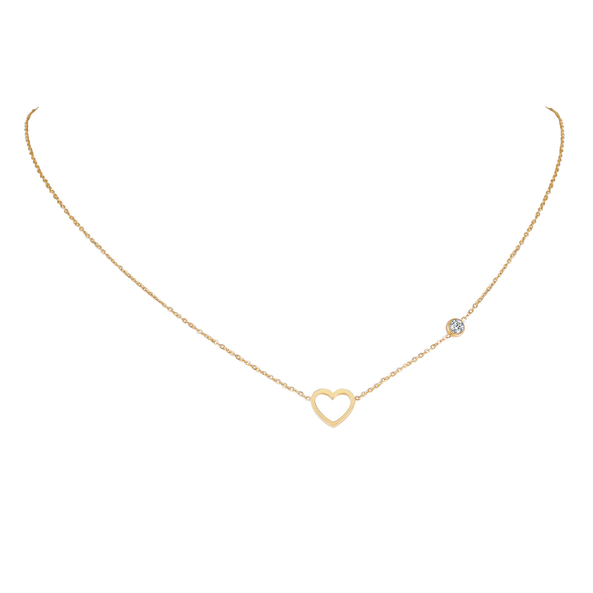 Huanmu Accessories Stainless Steel Cross Necklace Simple Single Zircon Collarbone Chain Women's Style