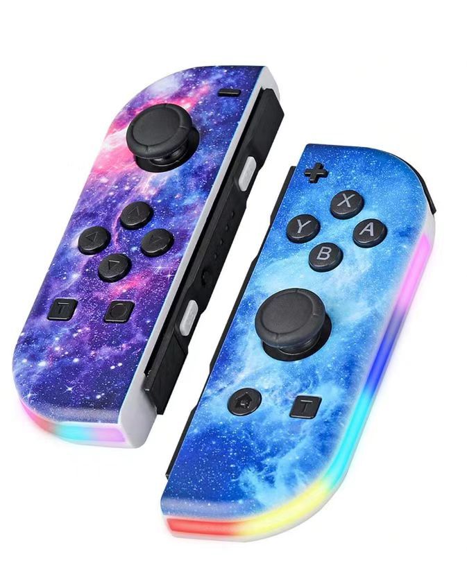 Switch Joy-Con Left and Right Controllers with Colorful RGB Lighting, Wake-Up Function, 5.2 Bluetooth, and Vibration Feedback