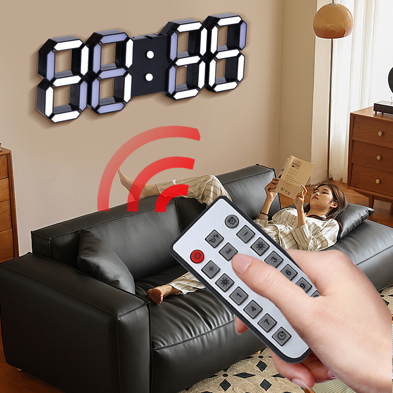APP Smart WiFi Light Sensor Living Room Remote Control Clock Digital Wall Clock Electronic Clock 3D Clock Student Alarm Clock Countdown