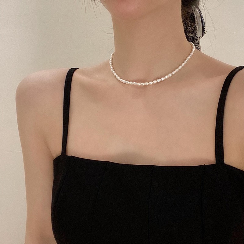 15淡水珍珠米粒项链