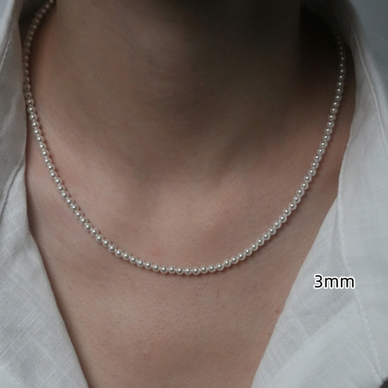 S925 sterling silver pearl necklace women's ultra-fine baby milky beads niche 2025 new neck chain