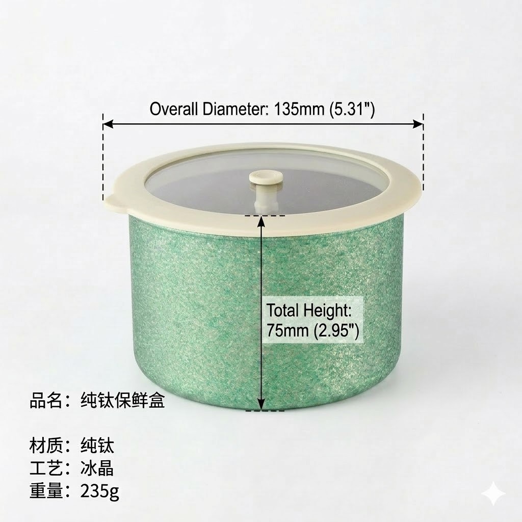 New office worker lunch box lightweight antibacterial anti-mold titanium lunch box outdoor portable pure titanium crystal fresh-keeping box