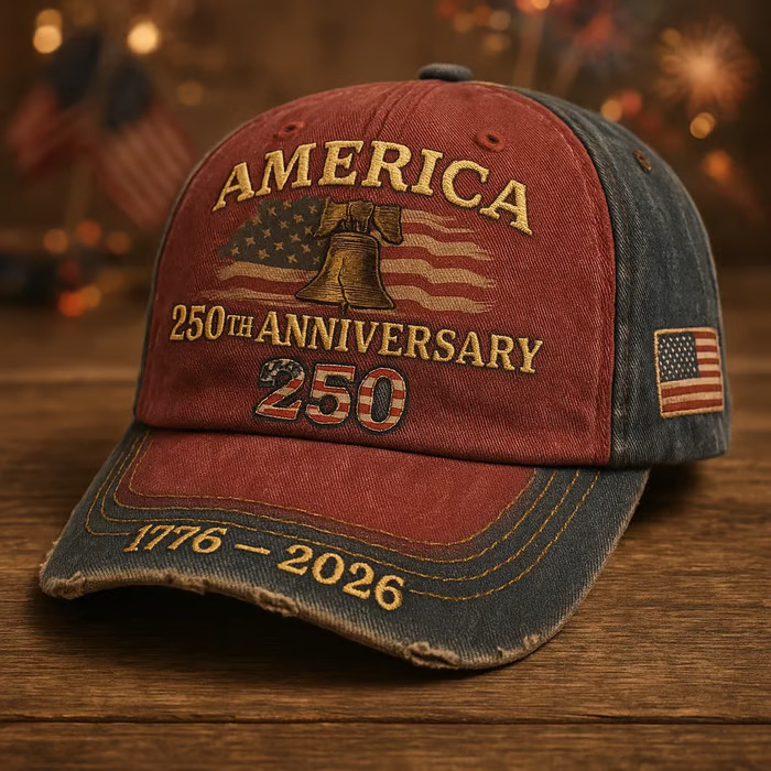 Embroidered US 250th Anniversary Cap Sun-Protective Baseball Cap