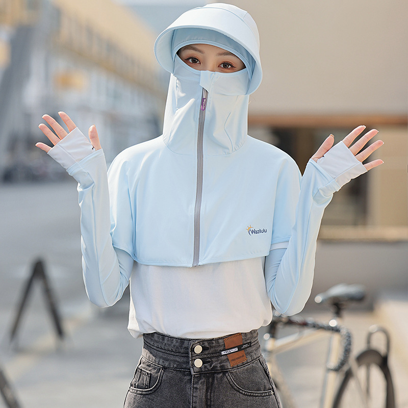 Summer learning to drive riding electric bike sun protection shawl face mask women full face sun protection neck UV protection