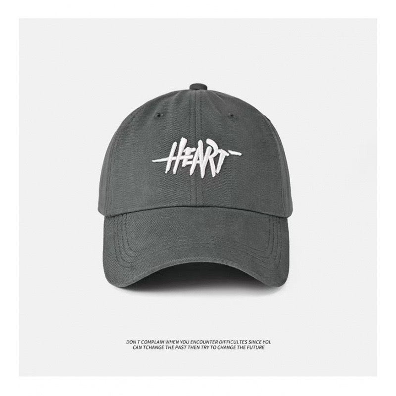 HE刺绣棒球帽-深灰色