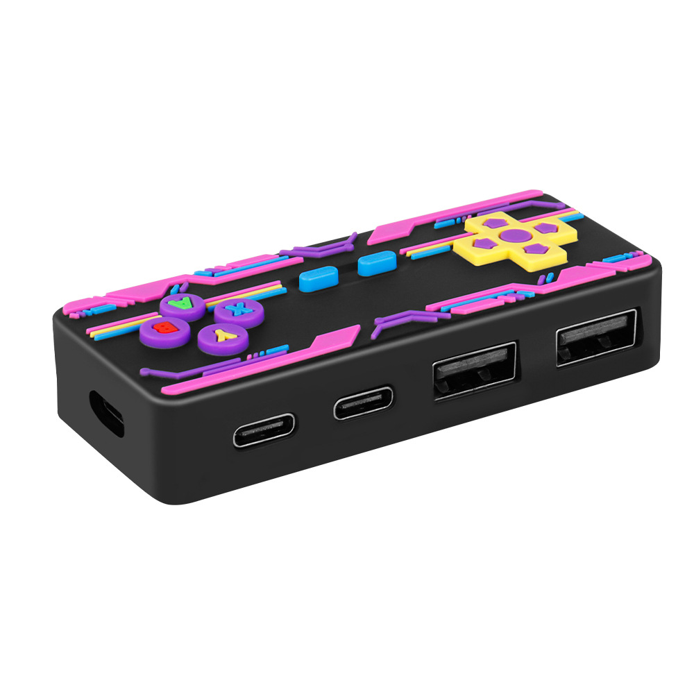 Cyberpunk Style Hub 4-in-1 Docking Station Cool Splitter Multi-function U Disk Hard Drive Converter