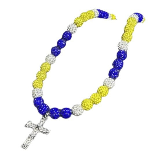 New Cross Colorful Diamond Ball Necklace Hip Hop Style Clay Necklace