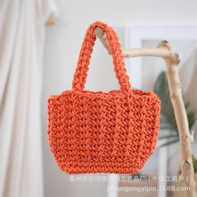 Summer popular crochet handbag, new woven basket bag, mobile phone bag, mini handbag