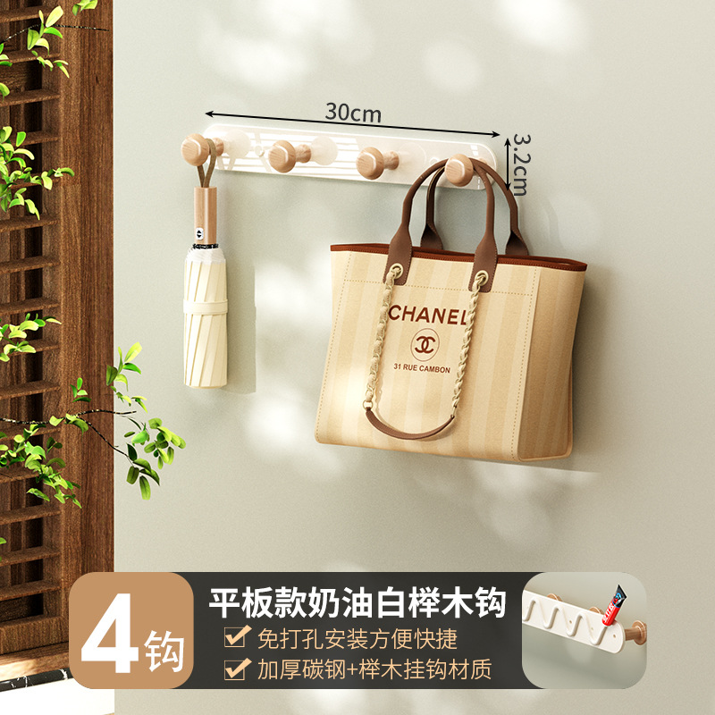 Wall Coat Rack Bedroom No-drill Entryway Hook Wall-mounted Wall Door Hook Entry Coat Rack