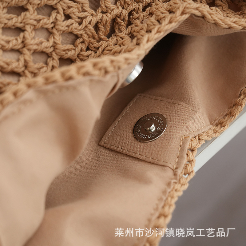 Cotton woven bag hook woven tote bag tassel shoulder bag knitted bag beach bag women's commuting tassel bag