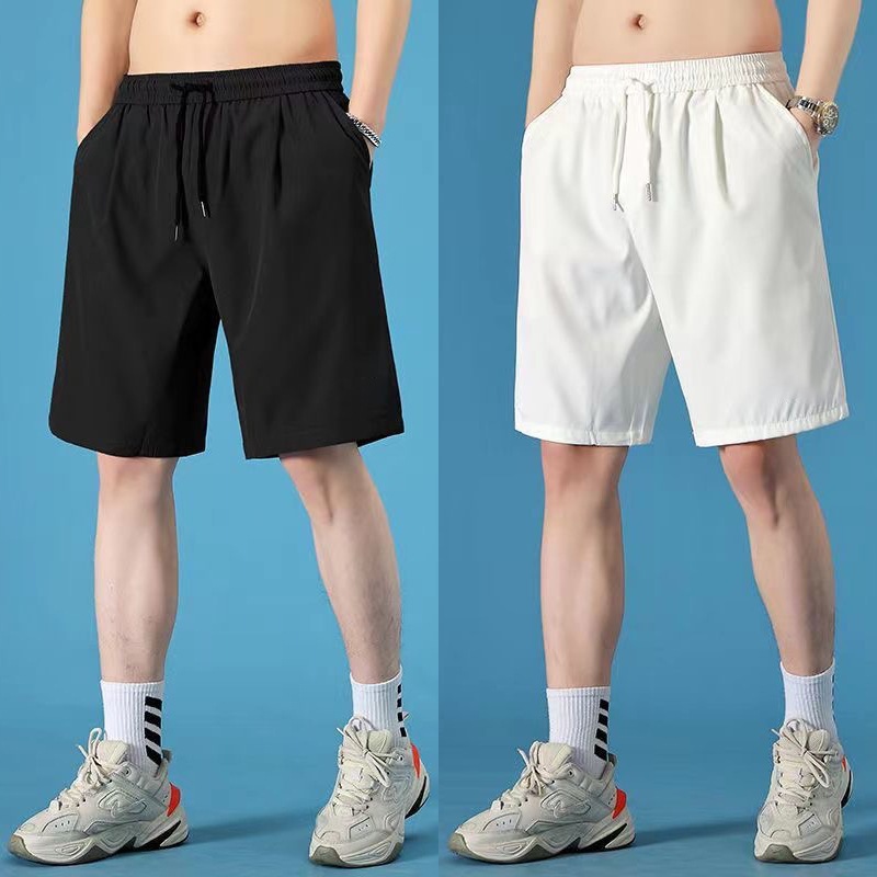 Summer Ice Silk Casual Shorts Men's New Loose Fashion Quick-drying American Basketball Sports Pants Men's Beach Pants