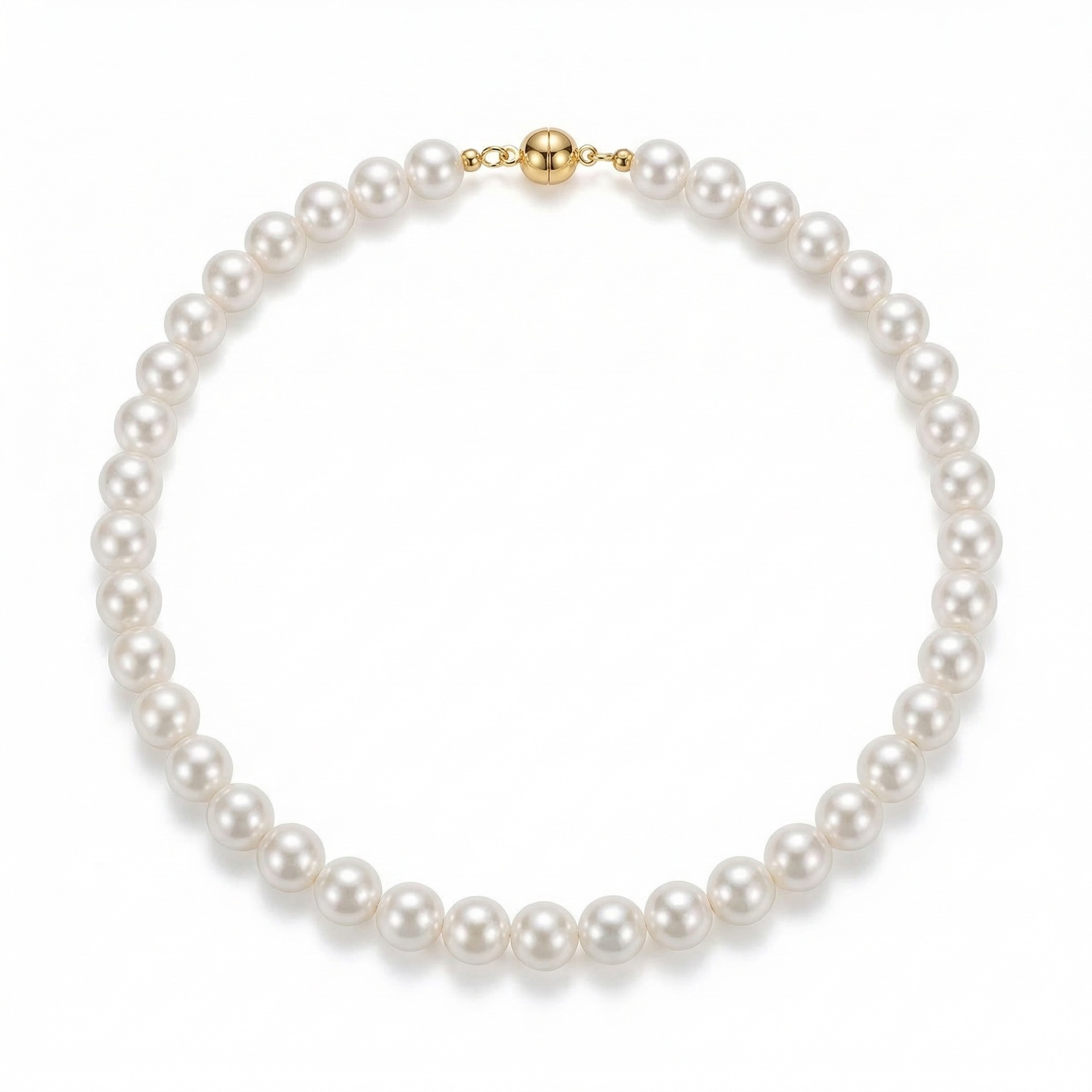Authentic Swarovski Australian White Magnetic Buckle True Round Pearl Necklace Accessories for Women Niche Clavicle Chain Neck