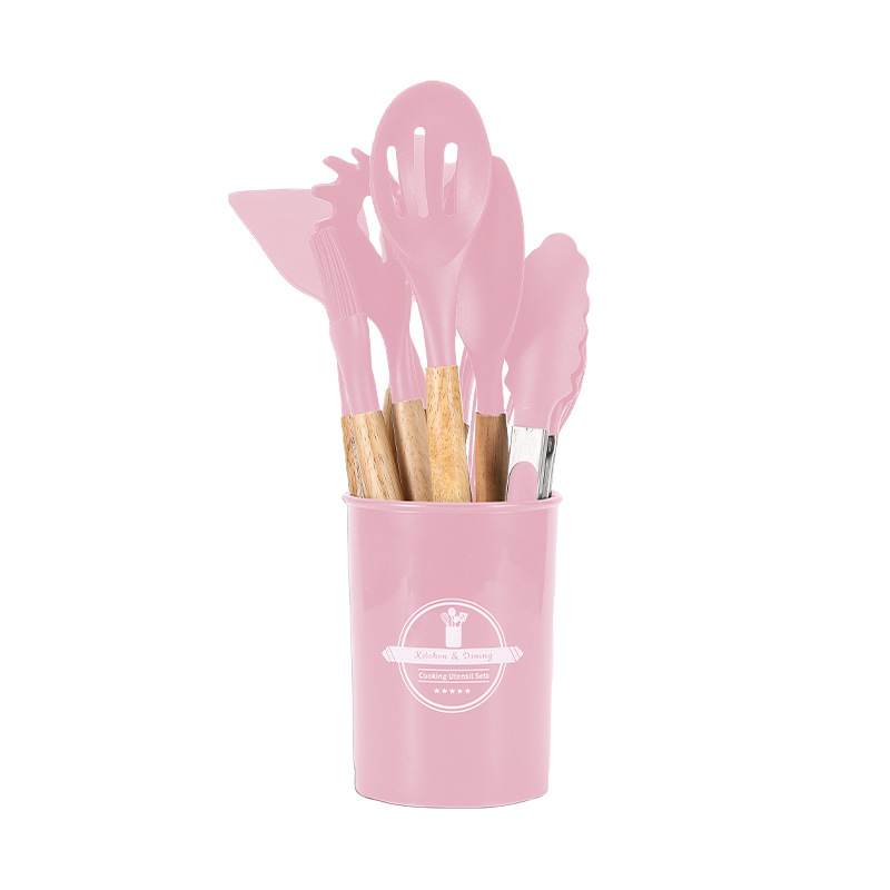 Silicone kitchenware 12-piece set, non-stick pan silicone spatula, household silicone spatula, soup spoon, daily kitchen set