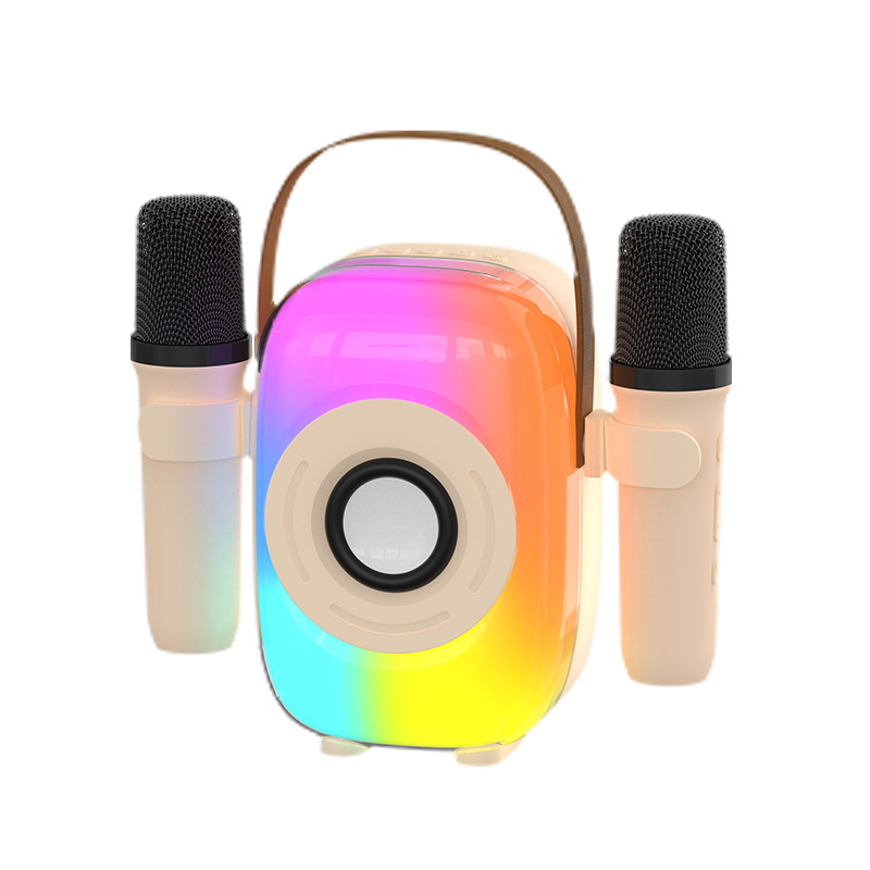 Portable RGB colorful K song microphone speaker all-in-one home portable handheld wireless microphone speaker