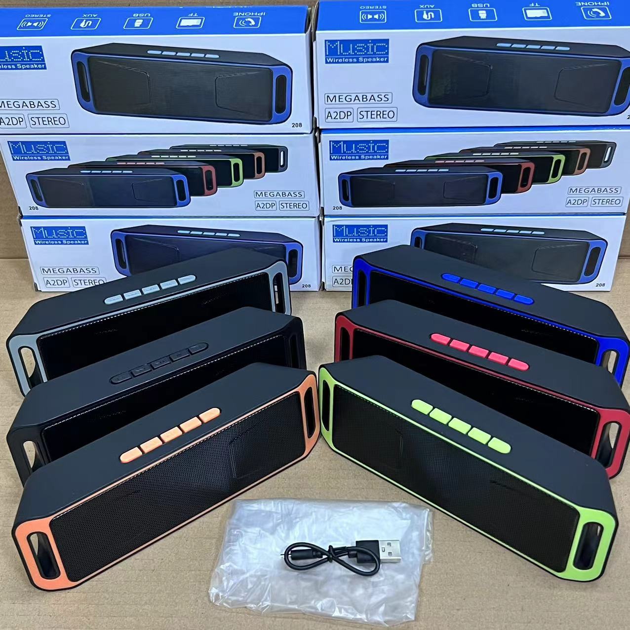 SC208 Bluetooth Speaker Mini Card Small Speaker Computer Heavy Bass Outdoor Wireless Dual Speaker Player