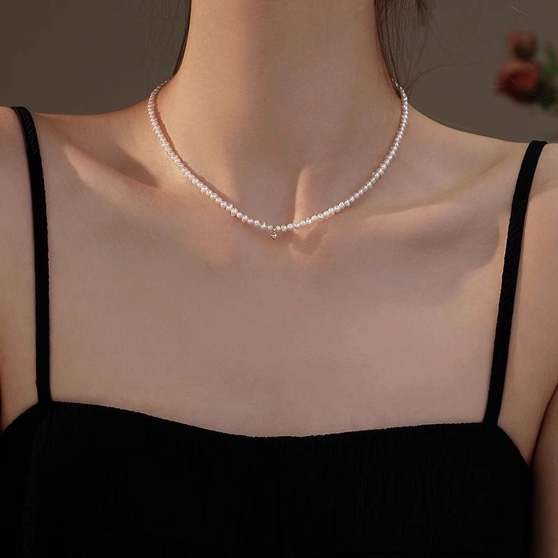 Pearl necklace ultra-fine baby milky bead women's summer niche 2024 new clavicle chain