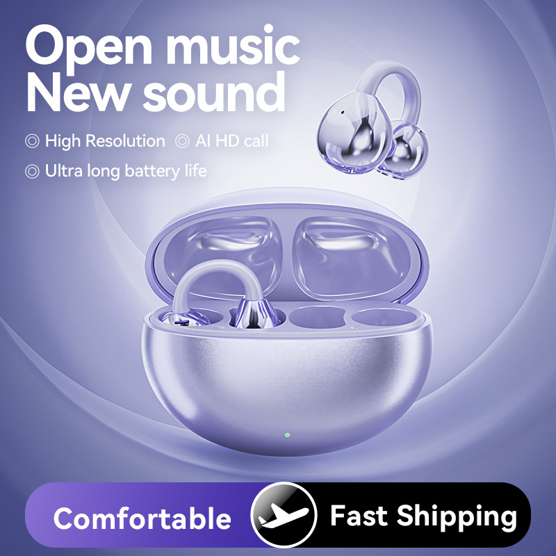 M91 Ear Clip Bluetooth Earphone Ultra Long Battery Life TWS Wireless Pair AI Translation Bluetooth Earphone