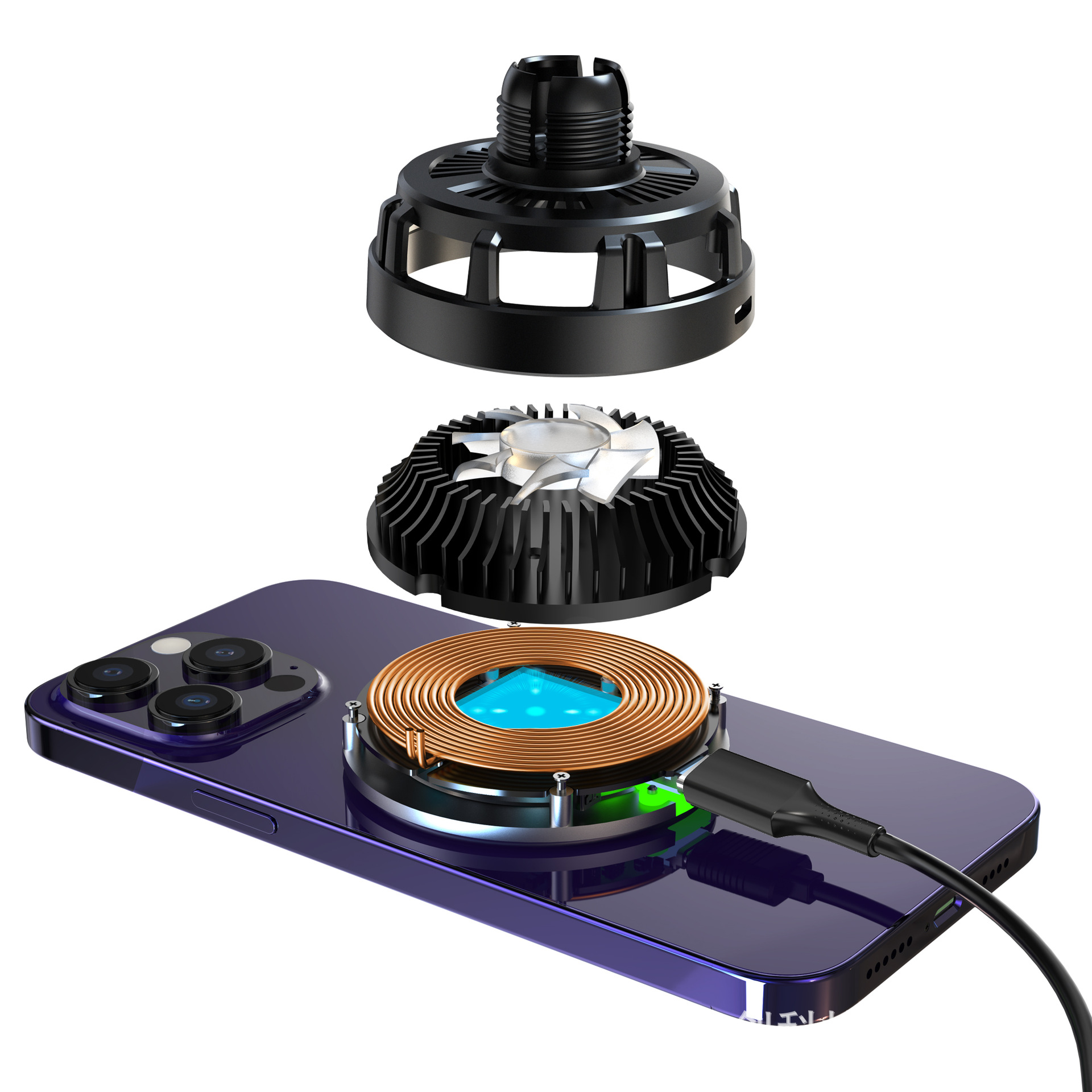 QI2.2 semiconductor magnetic cooling wireless charger for iPhone Apple 25W wireless fast charging QI2.2 certified