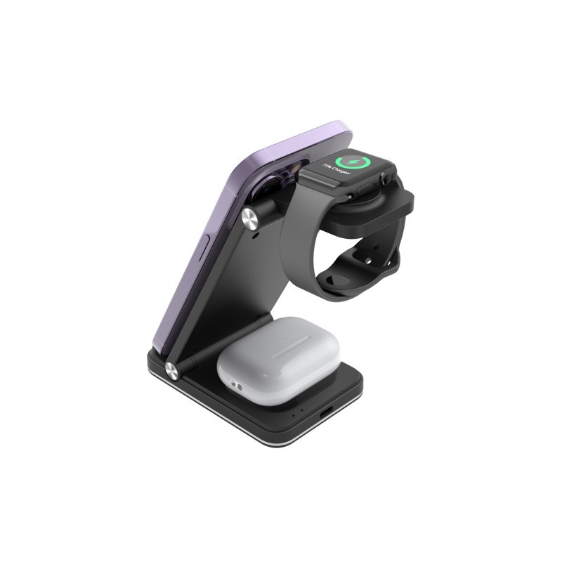 New Foldable Three-in-One Wireless Charger Phone Watch Earphone Charger Fast Charging Wireless Charging Stand Desktop