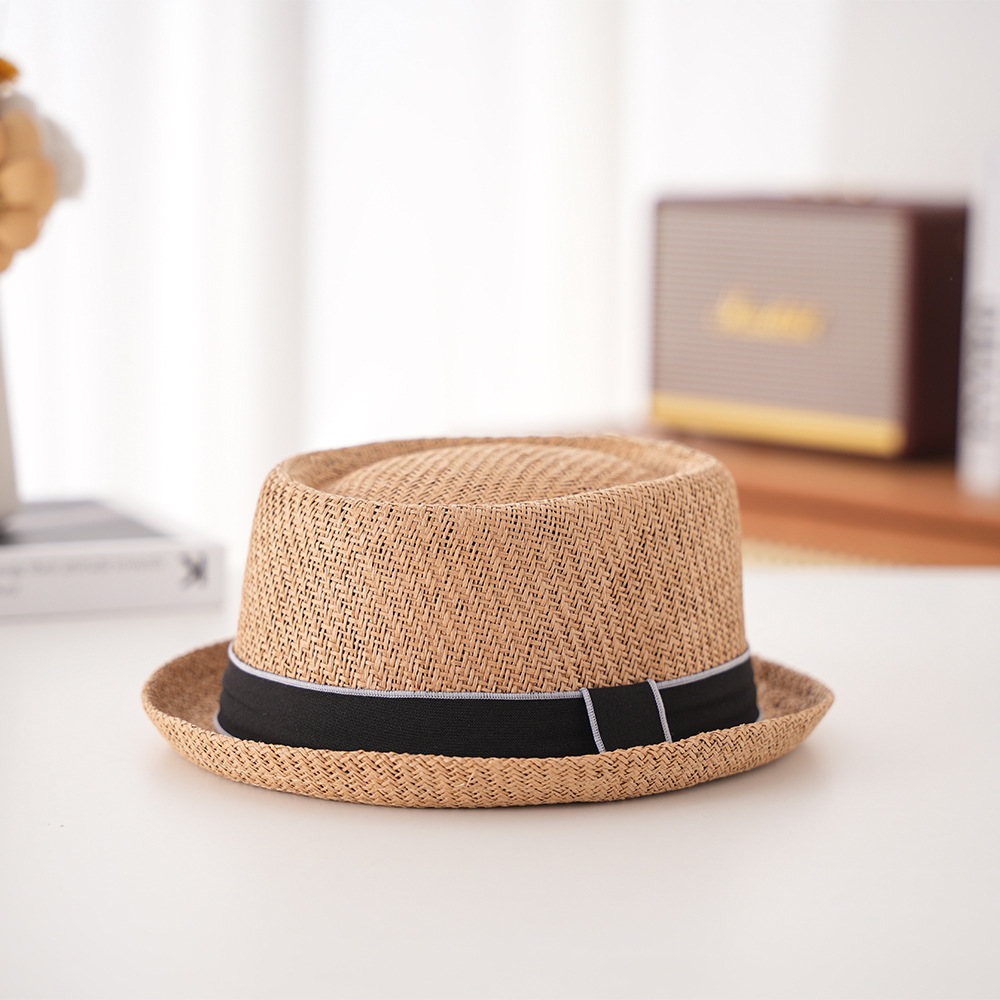 Duck Grass Concave Round Top Fedora Summer Outing Short Brim Jazz Sun Hat
