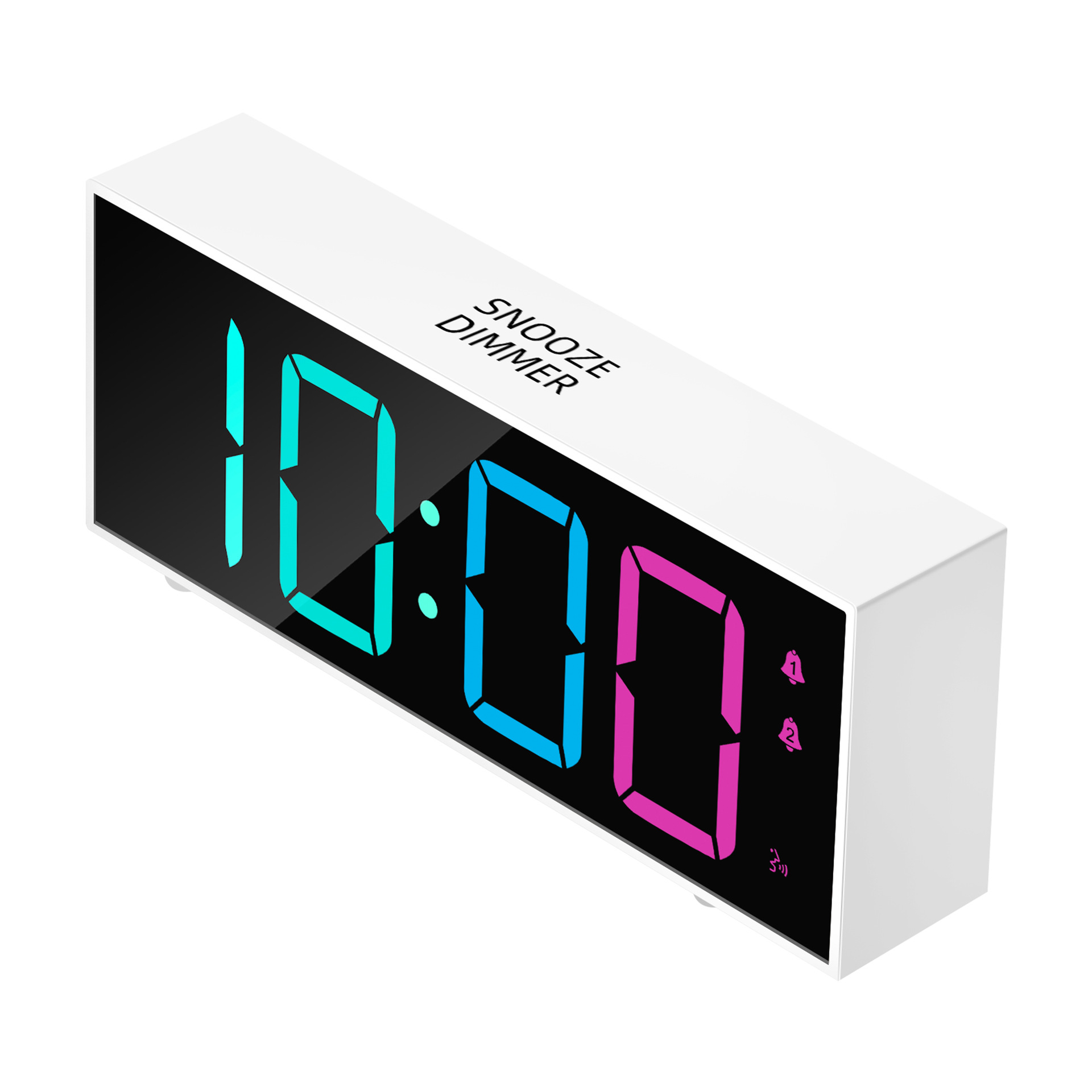 2023 New Full Color LED Alarm Clock Multifunctional Colorful Digital Display Large Color Screen Electronic Children's Clock