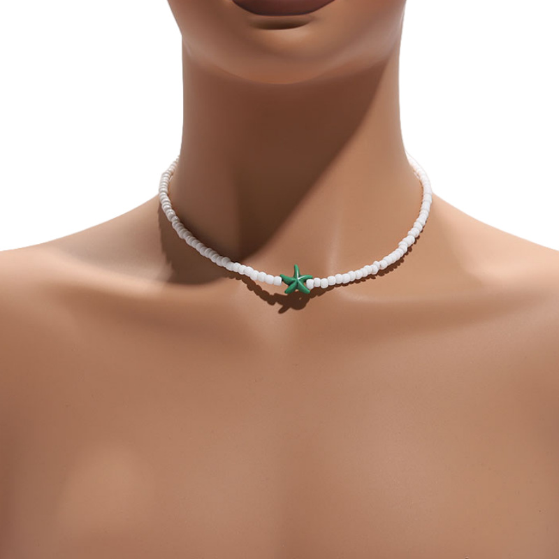 Couple bohemian bead necklace handmade beaded锁骨链 beach starfish accessories wholesale
