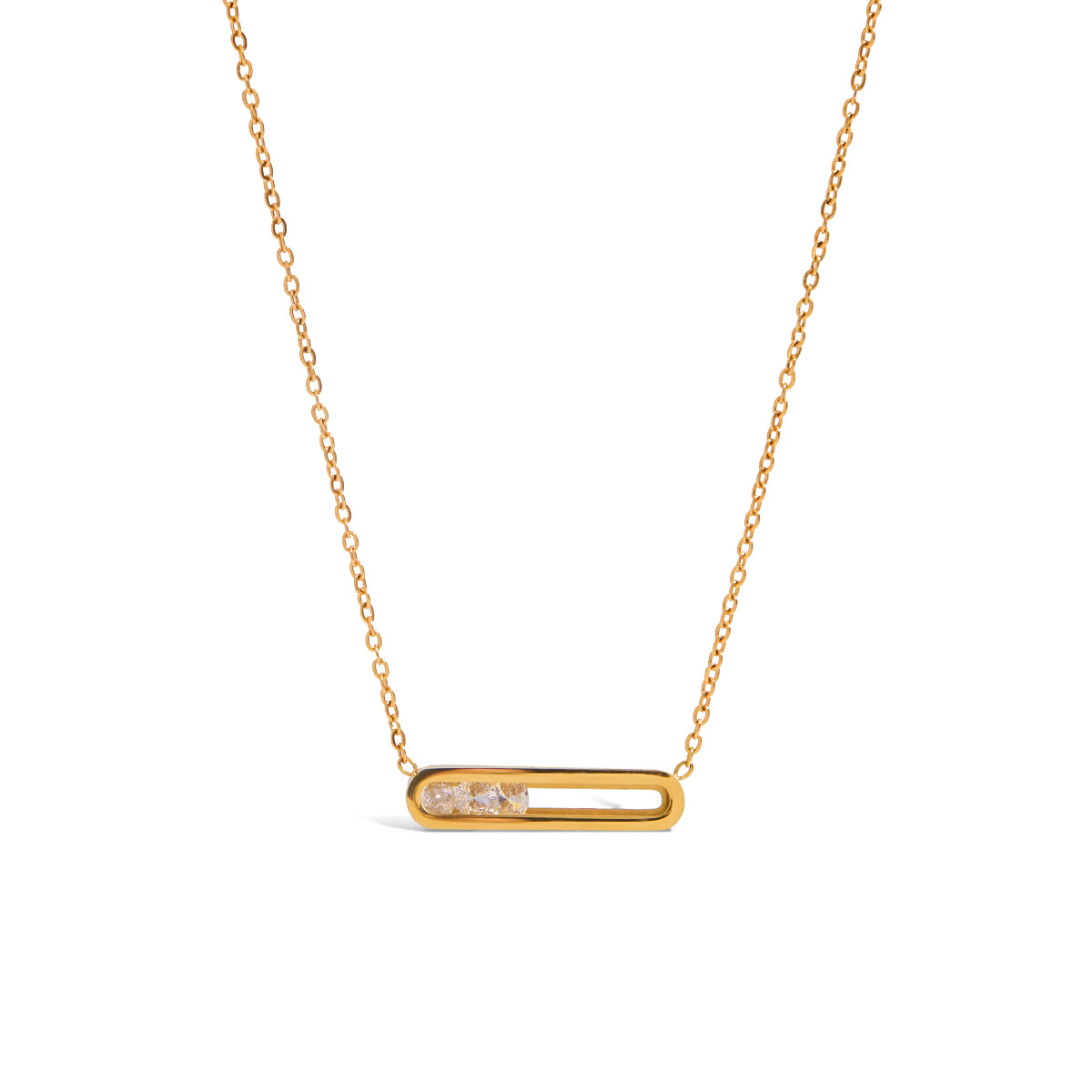 Jieding rhinestone titanium steel necklace collarbone chain stainless steel accessories