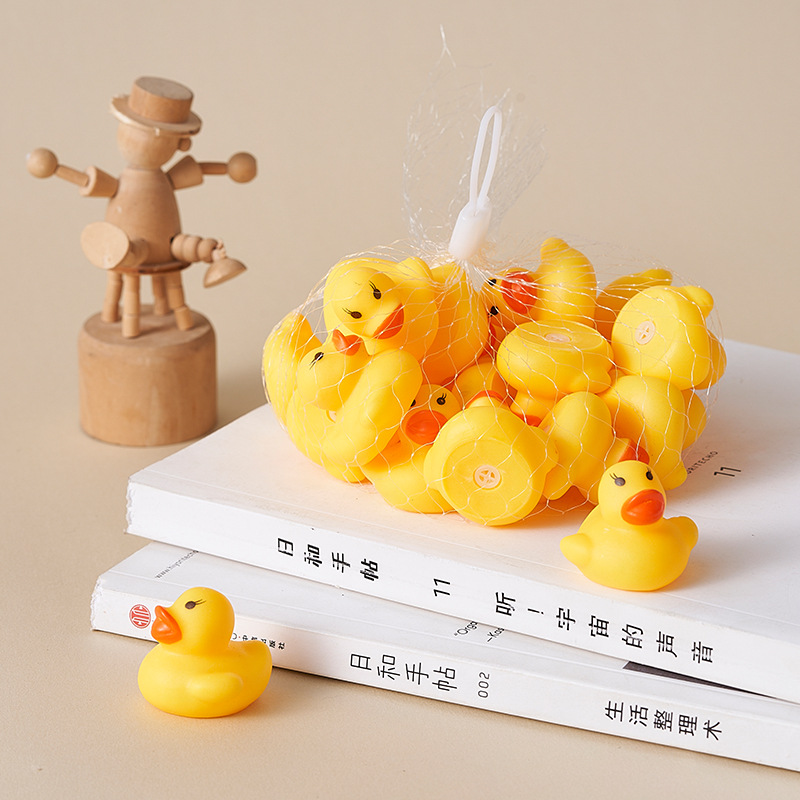 Little Yellow Duck Pinch and Calling Little Duck Toy Swimming Pool Duck Milk Tea Shop Small Gift Educational Toy